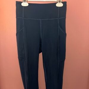 Blue green lululemon leggings with pockets